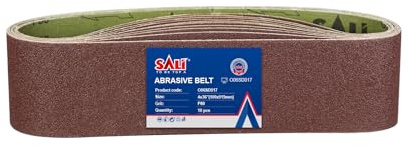 SALI 10 bandas de lija de 100 x 915 mm, grano 80, papel de lija para lijadora de banda, lijadora para lijadora de madera, metal, lijado, lima, afilado y eliminación de óxido