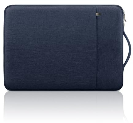 jooeer 11 Pulgadas Funda Portátil Bolsa Ordenador Compatible con 11,6 Chromebook Tablet, Sleeve PC Acolchada Fina de Poliéster Impermeable con Asa Bolsillo, Azul Marino