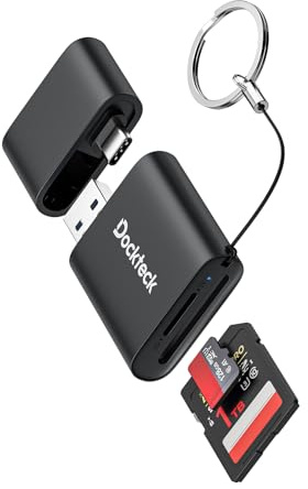 SD Kartenleser, Dockteck USB 3.0 Kartenleser auf Micro SD Kartenadapter, 5G SD Speicherkartenleser, USB A-C Adapter, Dual-Slot Kartenleser für UHS-I SD/Micro SD/SDHC/SDXC/MMC, Suppot OTG für Plug&Play | 5G Speicherkartenleser, USB A-C Adapter, Dual-Slot für UHS-I SD/Micro SD/SDHC/SDXC/MMC, OTG-Unterstützung für Plug & Play