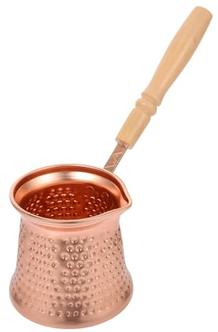 HOLIDYOYO Caffettiera Per Espresso e Bevande Calde Caffettiera Turca in Rame in Antiscottatura Per Scaldare Latte e Preparare