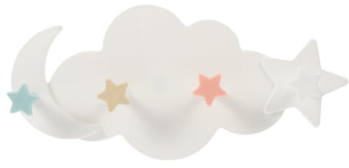 IMIKEYA Kids Coat Hooks Self Adhesive Cloud Star Themed Over Door Hooks Wall Mounted Plastic Coat Rack Hooks for Bags Hats Towels Nursery Children Room Decor