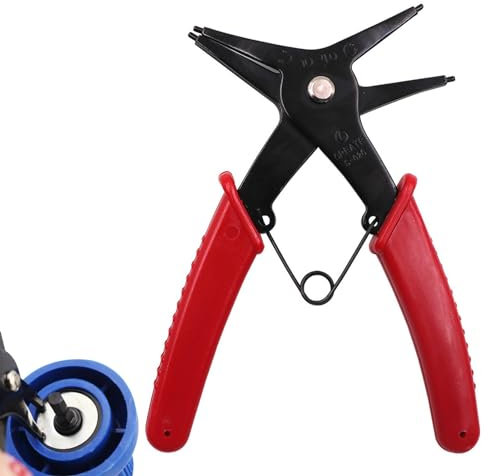 Sprengringzange – Innen-Außen-Sicherungsringzange, gerade Sicherungsringzange | Ringentferner-Halterung, Doppelzweck-Sicherungsringzange mit C-Clip, Stahl-Montagewerkzeug für den inneren Außenring, 1