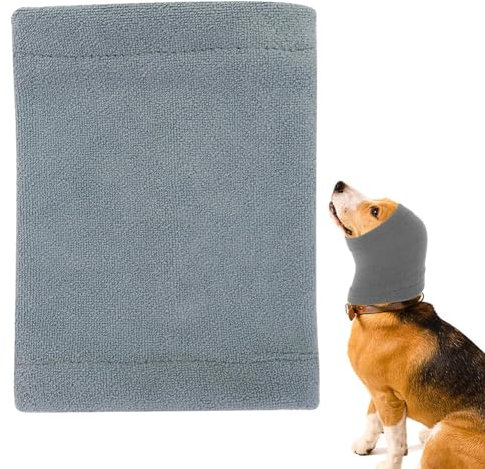 LDDYKZY Ohrenschützer für Hunde 2 Stück Haustier warme Ohrenschützer verdicktes warmes Zubehör Lärmschutz Haustier Hundekopfhaube Elastische Ohrenschützer für Hunde(M,Grau)