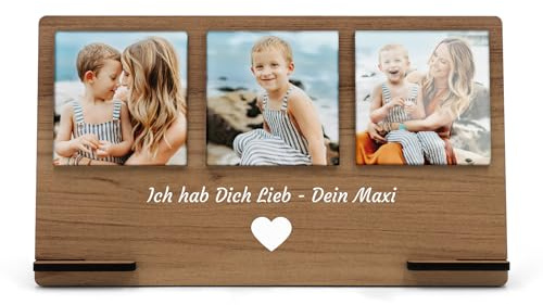 CHRISCK design Foto Ständer aus Holz - Geschenke mit Foto für Freundin Freund - Geburtstagsgeschenk Mama Oma Muttertag Geschenk - Fotogeschenke für Frauen & Männer Geburtstag Jahrestag
