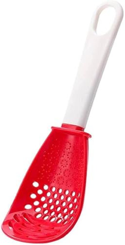 Espumadera Colador 2 piezas Colanders Food Peliters de alimentos Multifuncionales Cocina Cocina Cuchara de cocción RESISTENTE PATRA PATA PRESIÓN COMANDO COMANDO COMAND Colador De Cocina(Rot)