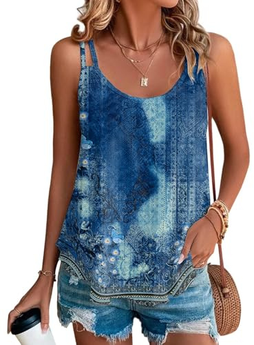 Tomatofrydan Camiseta de tirantes de verano para mujer, blusas de mujer, básico, informal, sin mangas, blusas de tirantes, S