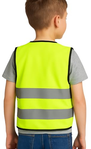 Step Ahead Kids Hi-Vis Safety Infant Vest – High Visibility Reflective Waistcoat for Children Boys & Girls Safety Vest with Back Side Custom Print (NO PRINT, YELLOW, 2-3 Year)