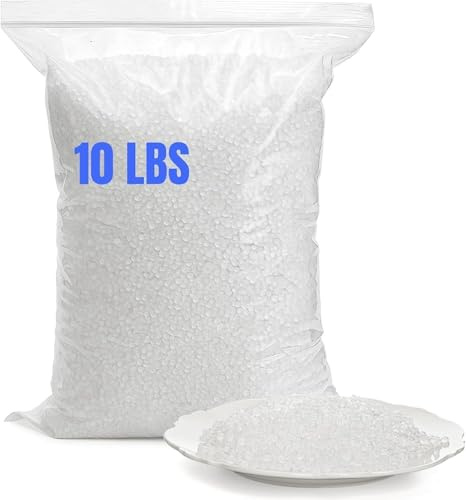 Hiceeden 10 Pounds/ 4.5KG Poly Pellets, Plastic Stuffing Beads Weighted Polypropylene Beads, Bean Bag Filler Bead for Stuffed Animal Toys, Filling Pillow, Crafts, Clear