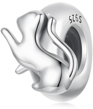 Niedliche Katze Hund Haustier Pfotenabdruck Abstandhalter Anhänger Charms 925 Sterling Silber Perle passt für Pandora Armband für Frauen