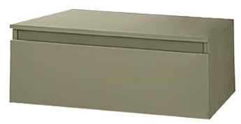 Liberoshopping Mobile bagno sospeso con cassetto soft closing in legno nobilitato– design moderno per lavabo da appoggio NILYA (Tortora Opaco, 100 cm)