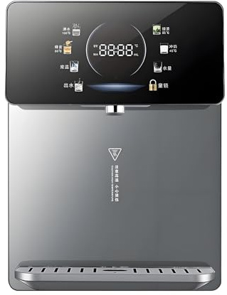 Maquina de Agua Fria, Dispensador de Agua de Pared de 2200 W con Bloqueo de Seguridad para Niños, Temperatura Ajustable, 25 L/h de Agua Caliente, para Casa/oficina(Gray)