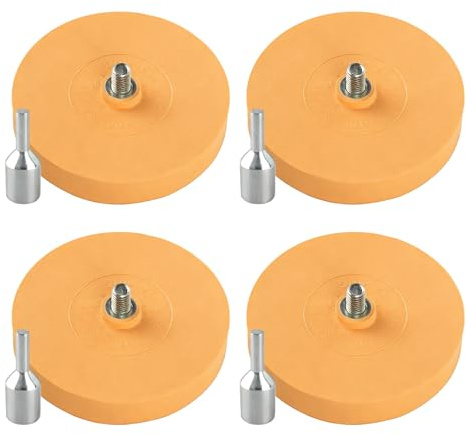 BAIFULAI 4 gomas de borrar con adaptador: 88 mm de grosor, 15 mm, eliminador de pegatinas, eliminación profesional de láminas y restos de pegamento en vehículos, coches o motocicletas