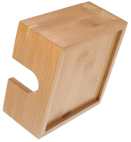 DECOMELODY Servilletero de Mesa de Bambú Diseño Abierto Versátil para Guardar Servilletas y Toallas de Papel en Baño o Coche