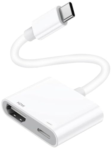 [Certifié Apple MFi] Adaptateur USB C vers HDMI pour iPhone 17 16 vers TV, adaptateur AV numérique USB-C 4K Câble d'écran de synchronisation avec port de charge rapide Plug & Play pour iPhone 17 16 15