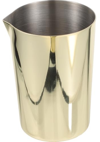 FOMIYES Vaso Mezclador de Cóctel de Acero Inoxidable Acabado Dorado, Jarra Grande para Bar y Hogar, Agitador Metálico Resistente para Preparar Bebidas y Cocteles en Casa