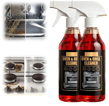 Oven Cleaner Heavy Duty, 2026 New Oven & Grill Cleaner Spray – Dissolves Grease In 5 Mins, No Scrubbin, Easy Deep Clean For Racks, Grills, Bbq, Air Fryers (3)