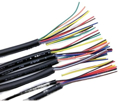 20 m UL2464 PVC-ummanteltes Steuerkabel, 26 AWG, 2–10 Adern, verzinnter Kupferdraht for Audiosignale und DIY-Projekte(Black,26AWG-10Cores)