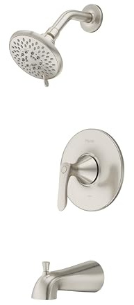 Pfister Weller Tub and Shower Trim Kit (Valve Sold Separately), Single Handle, Brushed Nickel Finish, LG898WRK