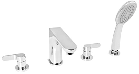 Welfenstein 4-Loch Wannenrandarmatur WRA-87 Messing verchromt Badewanne