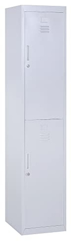Vinsetto Locker Cabinet Storage Cold Rolled Steel w/Shelves Vertical Cupboard Grey 38 x 46 x 180 cm