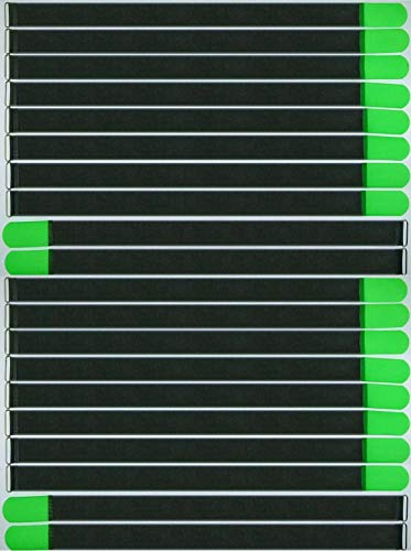 20x 80 cm x 50 mm FUK wiederverschleßbare Klett-Kabelbinder NEON GRÜN mit Metall-Öse - Kabel-Klettband 800 mm wiederverwendbar
