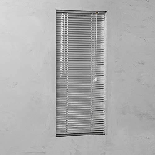 WR-Design Aluminium Jalousie in der Farbe Silber - Breiten 40 bis 220 cm - Höhen 130, 175 oder 250 cm - der Klassische Sichtschutz (100 x 250 cm)
