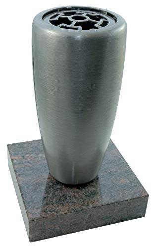 Kunst-Art-Köhl Grabvase 1705 aus Messing oder Aluminium montiert auf einem Granitsockel wahlweise auch ohne Granitsockel (Aluminium, Himalaya)