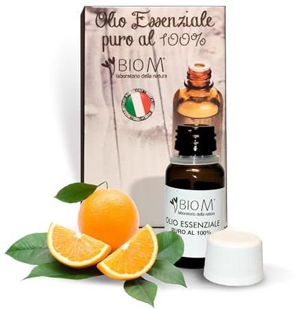 BioM Laboratorio della Natura - Huile essentielle orange douce pure bio - 10 ml -100 % naturelle - 100 % italienne - pour diffuseurs, usage alimentaire, massage - Huiles essentielles pour sécheuse