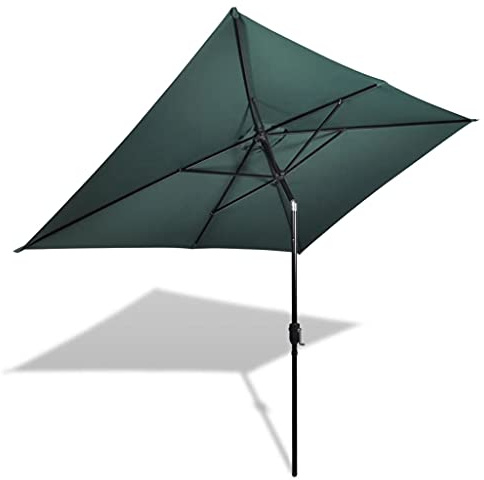 YITHOPI Rechteckiger Sonnenschirm für Balkon oder Terrasse – Knickbar – Kippbar, mit Schwenkarmschalter, 200 x 300 cm Grün Rechteckig