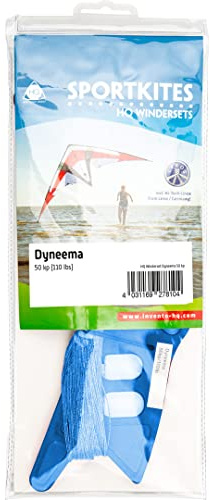 HQ DESIGN ideale Leinen für Lenkdrachen Dyneema Winderset Hi-tech Dyneema-Leinen auf Winder extrem dünne leichte dehnungsarme Fasern Made in Germany div. Stärken und Längen (50kp (blau), 2x 30m)