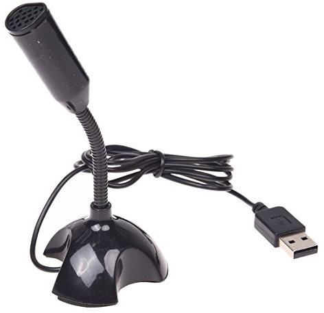 Ycagrain -USB Web Souple Microphone antibruit pour Les Ordinateurs de Bureau Noir