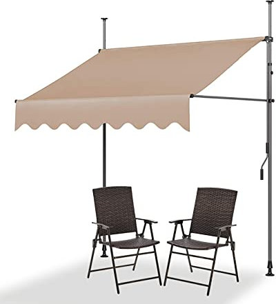 REALN Store Balcon sans Percage, Store Banne Manuel, Auvent Autoportant Abri Solaire pour Terrasse Jardin et Restaurant (Color : B, Size : 250CM/98.4IN)