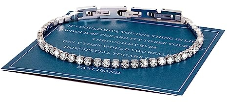 FANCIBAND Armband Damen Edelstahl und Zirkon Tennisarmband Pärchen Armband Silber 925 Damen Geschenk für Frau Freundin Schwester