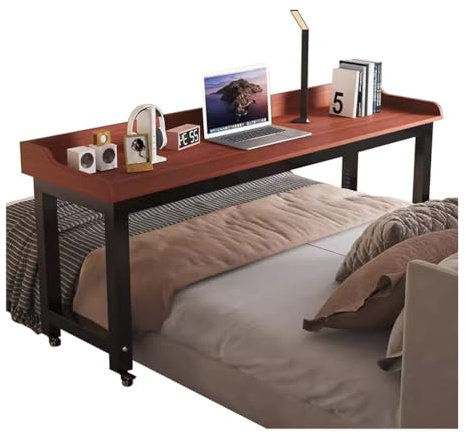 Überbetttisch Überbetttisch für Queen-Size-Bett, Tisch über dem Bett, mobiler Laptop-Wagen, Computertisch mit Rollen für Zuhause/Krankenhaus (Size : 180x50x80cm)