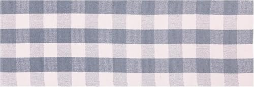 RAJRANG Handgewebter Baumwollteppich Grau Weiß 90 x 60 cm Wendbar Für Küche Flur Eingangsbereich Wohnraum