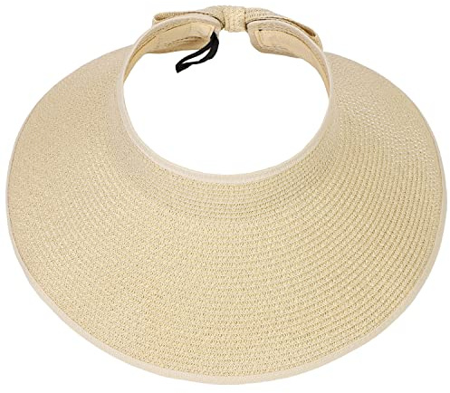 sy soul young Sommerhut für Damen Strohhut Ponytail Loch Wide Brim Hut