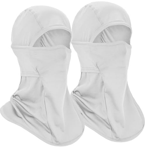 EINSKEY Balaclava herr dam tunt UV-skydd balaclava andas vindtät dammtät för motorcykel, cykling, fiske och vandring, 2 vita, one size