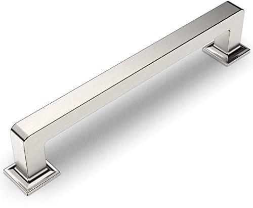 Amerdeco 10 Stück Übergewicht Möbelgriffe Gebürsteter Nickel küchengriffe 128mm Lochabstand Zinklegierung Schrankgriffe griffe für küchenschränkeTürgriffe Schubladengriffe UK0019…