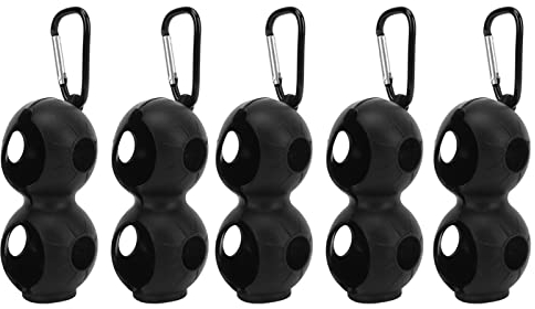 MOUMOUTEN 5 Stück Golfball-Silikonhülle – Schutzhülle Für Golfbälle, Golfball-Halter, Aufbewahrungshülle, Schutzhülle Mit Schnalle(Schwarz)