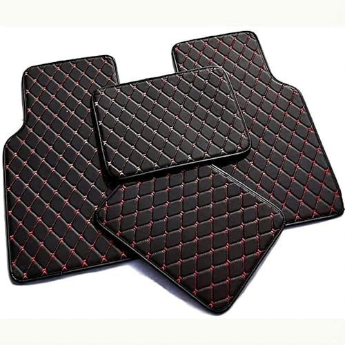 TYUIGHF Alfombrilla De Coche Cuero, para Hyundai I-20 2015-2020 Antideslizante Impermeable Protección Todo Clima Coche Alfombrillas Set Auto Accesorios,D/Black-Red