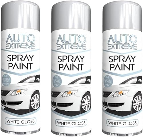 DIOXSTAR All Purpose White Gloss Spray Paint, Professional-Looking Result, Quick And Efficient Application, Interior and Exterior Usage, 250ML (3PCS)