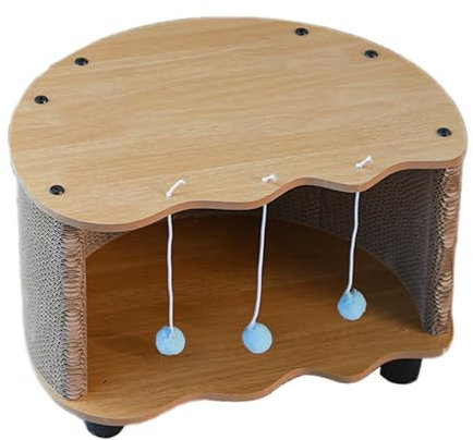 Baoblaze Nid de Chat en Forme de Coquille d'œuf en Carton ondulé pour broyer Les Griffes, lit Multifonctionnel pour Le Repos et Le Jeu, lit à gratter, lit de, Brun