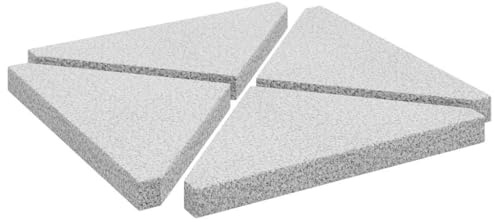 vidaXL Umbrella Weight Plates 4 pcs Grey Granite Triangular 14 kg