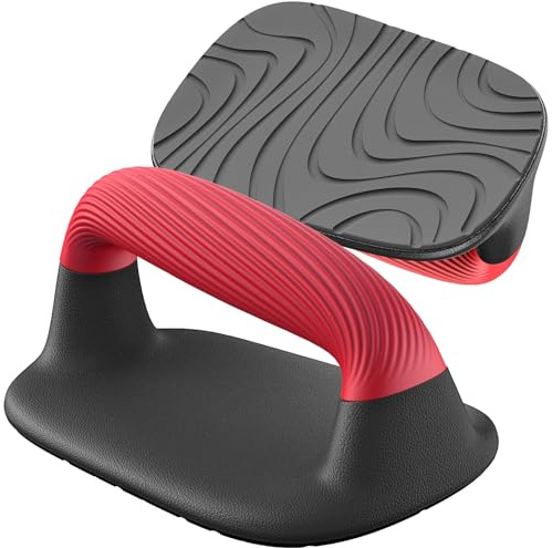 Kipika Barres de pompes, supports de pompes, poignées antidérapantes en plastique souple, coussinet antidérapant inférieur, parfait pour les exercices d'entraînement au sol（rouge）
