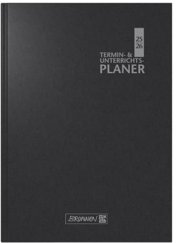 BRUNNEN Termin- & Unterrichtsplaner 2025/2026 | A5, Kunststoff, schwarz