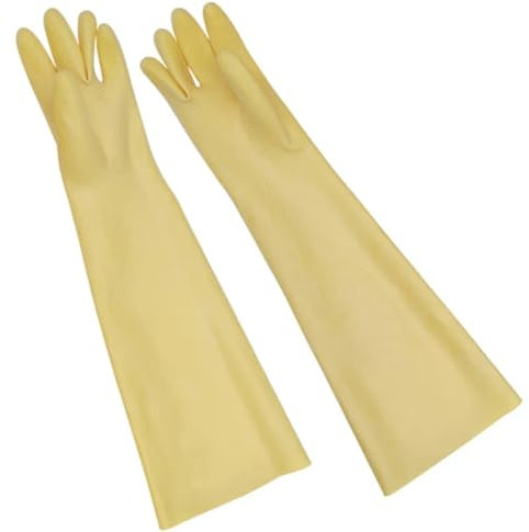 MWAHJU Guantes De Limpieza Guantes de limpieza de látex gruesos y de goma largos, guantes de limpieza for lavavajillas domésticos, resistentes al agua, 2 uds. Para Uso DoméStico