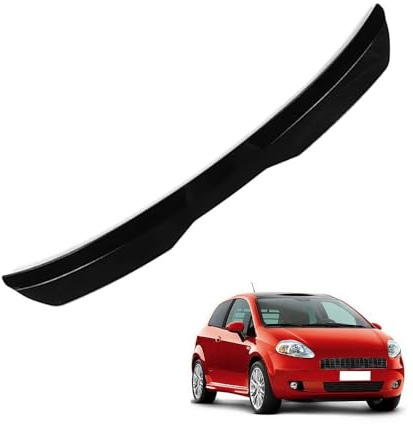 Rear Tail Wing Spoiler for Fiat Grande Punto 2007 2008 2009 2010, Car Rear Spoiler, Rear Trunk Roof Lip Spoiler, Exterior Modified Styling Accessories,A BLACK