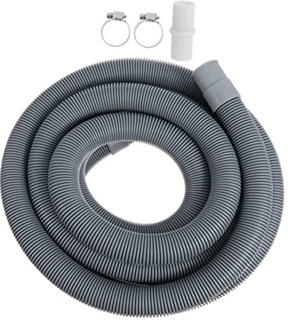 DIYEAH 3 Meter Washer Drain Hose Extension Kit Clamp, Washing Machine Water Discharge Pipe Compatible for Automatic Drum Washers, Sturdy Water Hose for Home Laundry Drain System