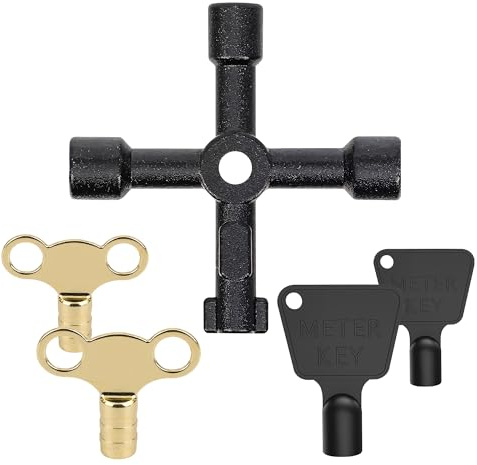 WedDecor Radiator Bleed Keys, Black Gas Meter Box Set, Utility Keys, 5pcs