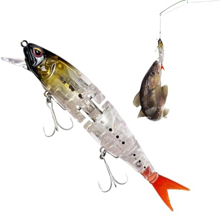 Leurres De Pêche,Hameçons À Design Multi-Sections | Leurres Flottants À Paillettes Intégrées pour Eaux Peu Profondes,pour Truite Silure Pêche en Bateau Rivière